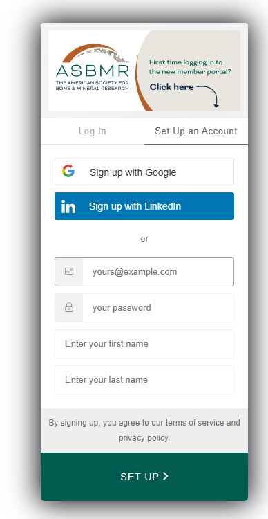 Log In Screen login screen
